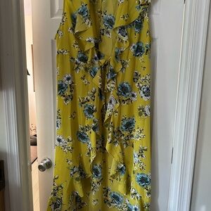 Torrid Yellow Floral Sleeveless Vest